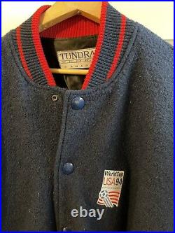 World Cup 1994 USA Vintage Jacket Soccer Button Up Red Blue 94 Mens Medium