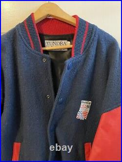 World Cup 1994 USA Vintage Jacket Soccer Button Up Red Blue 94 Mens Medium